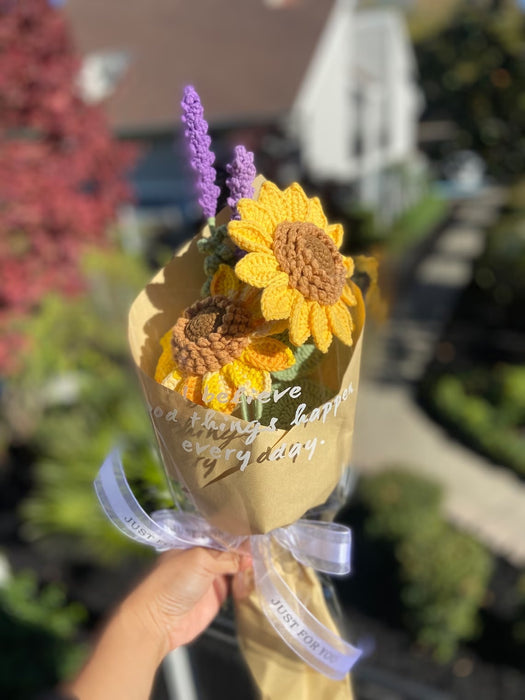 Handcrafted Sunflower & Lavender Bouquet