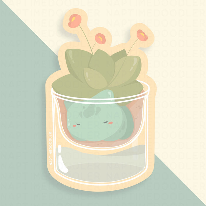 Bulbasaur Flower Pot Sticker | Naptime Doodler