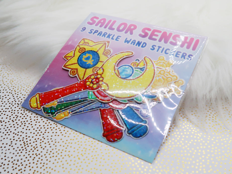 9 Sailor Senshi Sparkle Wand Sticker Pack
