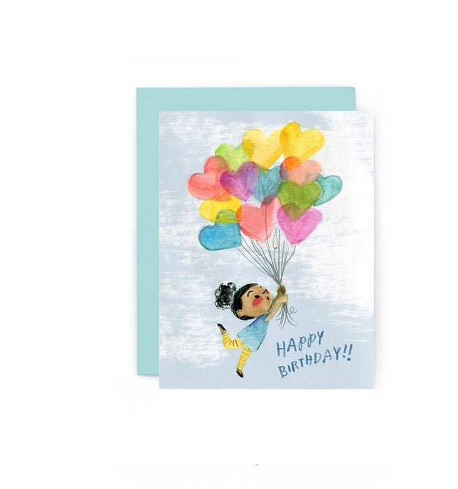 Happy Birthday Heart Balloons Card