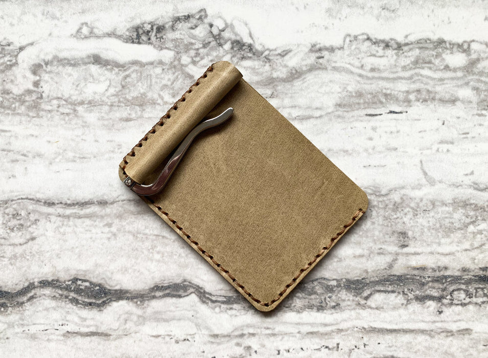 Leather Clip Wallet (Two Tone - Green)