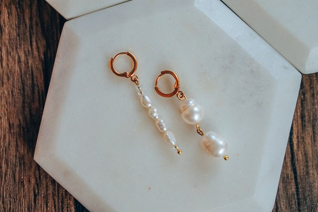 Asymmetric Pearl Earrings