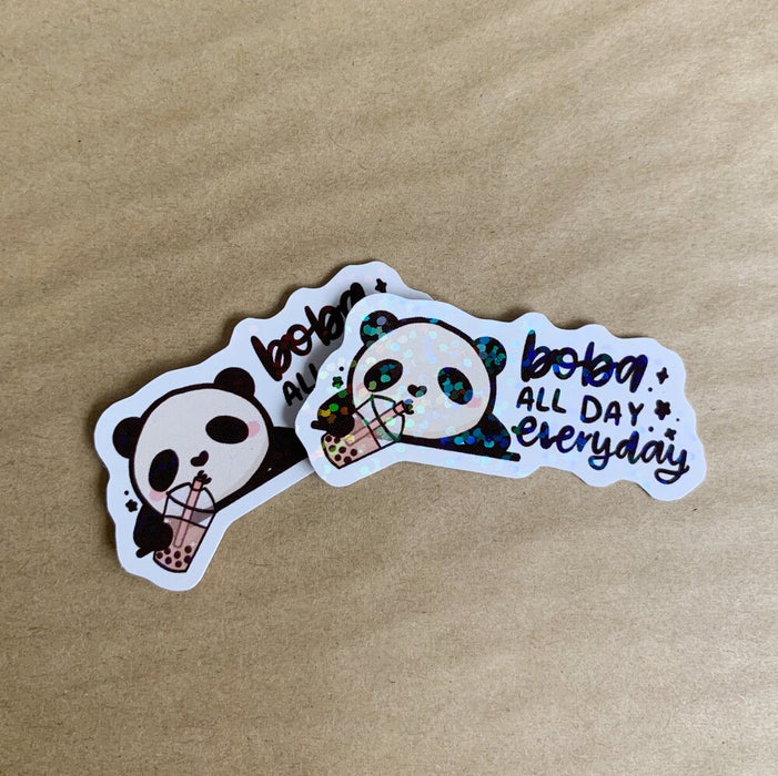 Boba All Day Holographic Sticker Flake