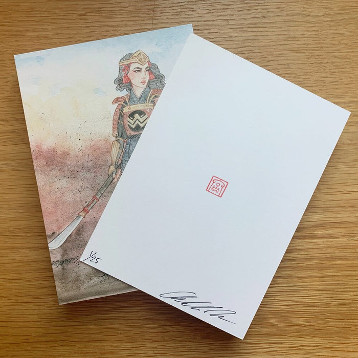 Limited Edition Signed Wonder Woman Samurai Lux Print
