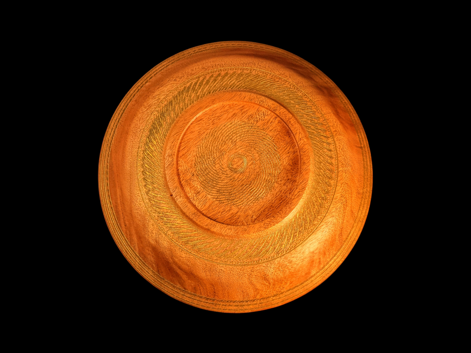 Mahogany large bowl, gilded and accented