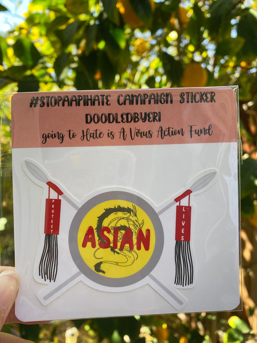 Protect Asian Lives Shield Sticker