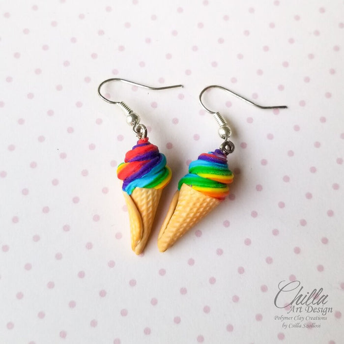 Rainbow Ice Cream Earrings