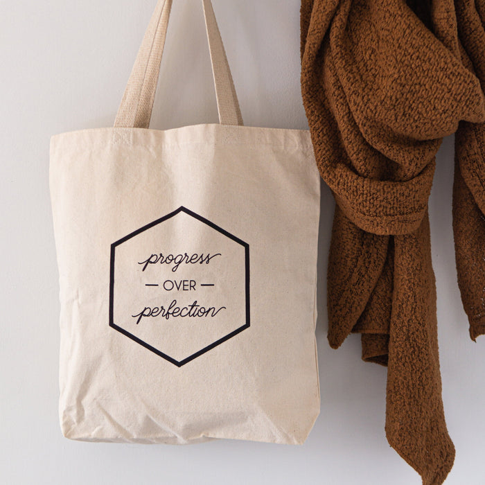 Progress over Perfection Tote Bag
