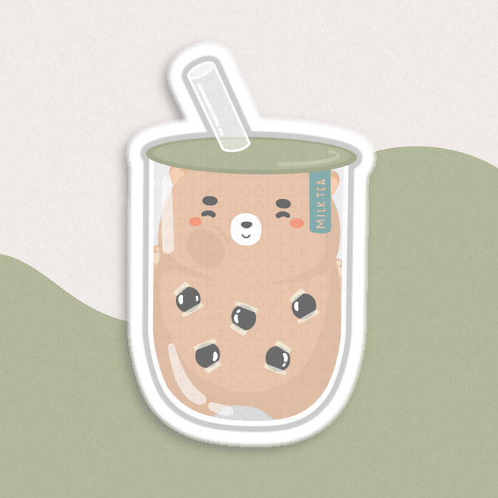 Boba Bear Sticker | Naptime Doodler
