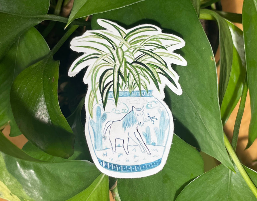 Year of the Horse + Spider Plant Sticker