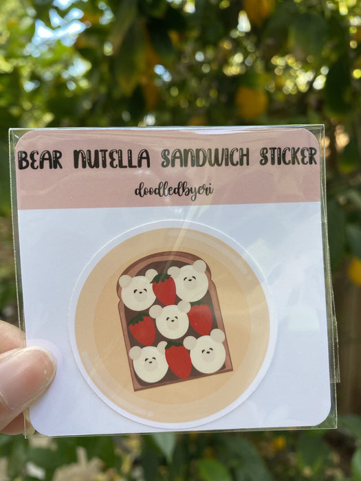 Bear Nutella Sandwich Sticker