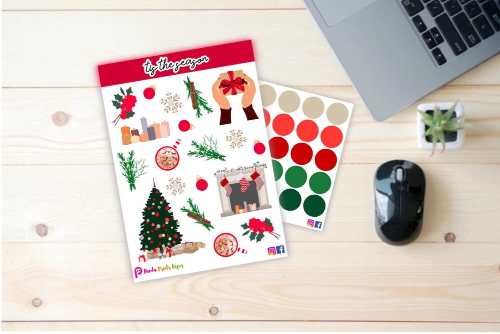 Christmas Sticker Sheet - Bullet Journaling, Planning, Scrapbooking, Holiday Stickers