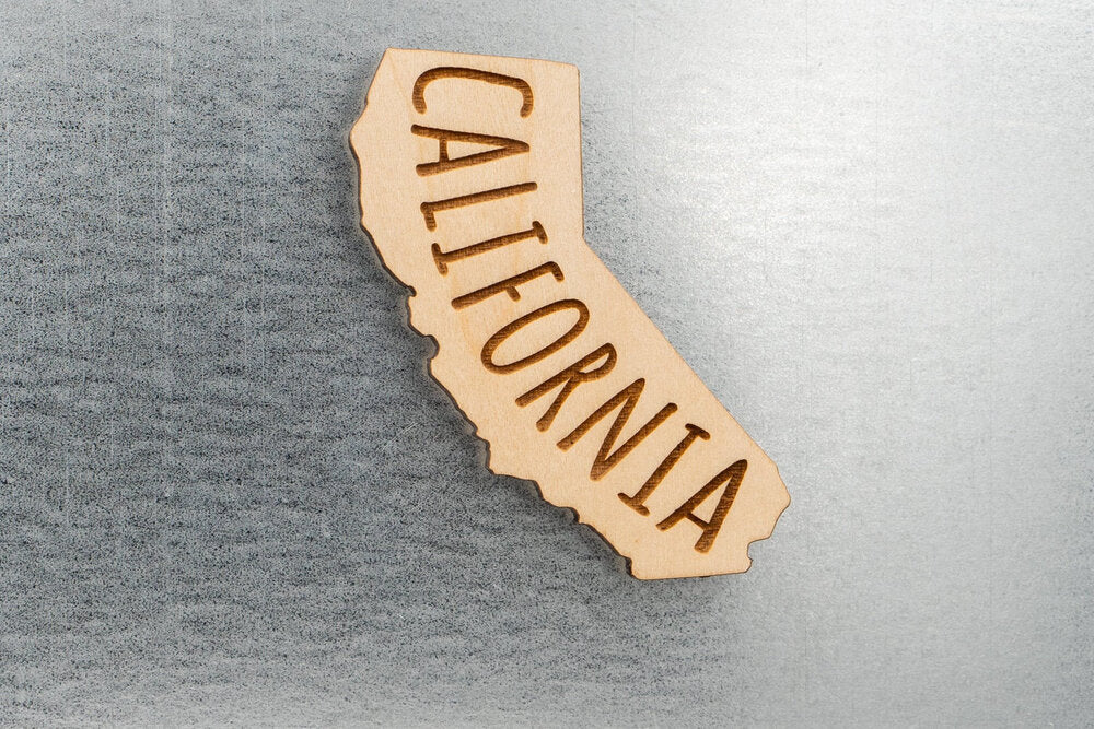 California State Shape Wood Fridge Magnet