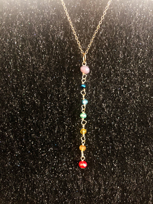 Handmade Chakras Pendant Necklace // Rainbow Necklace