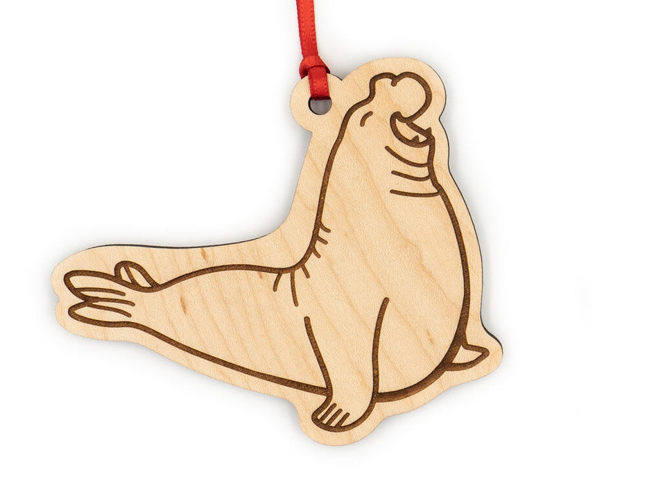Elephant Seal Wood Ornament