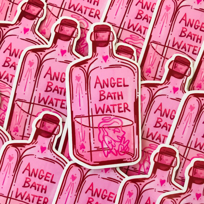Angel Bath Water Glossy Clear Sticker