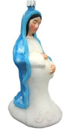 Milagros Virgin Mary Fine Hand-Painted Glass Ornament by CasaQ
