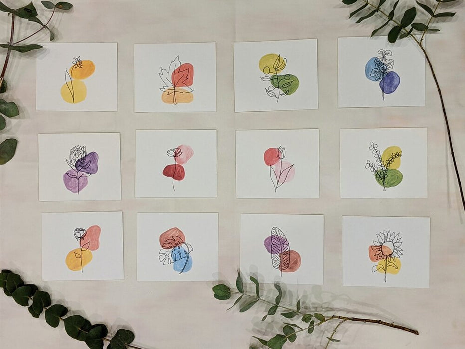 Set of 12 Plant Notecards