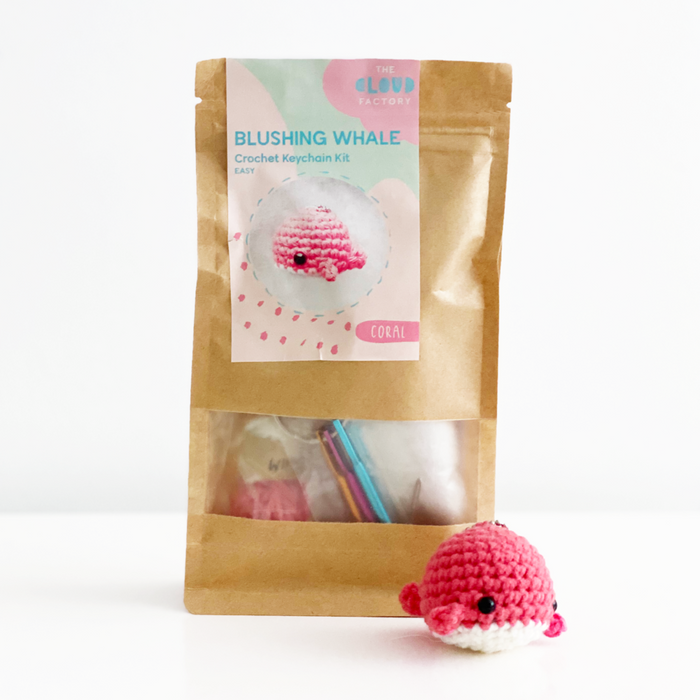Blushing Whale Keychain - DIY Crochet Kit