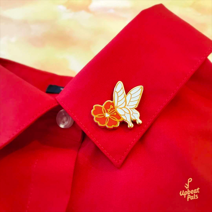 Butterfly and Flower Pin - Glow in the Dark