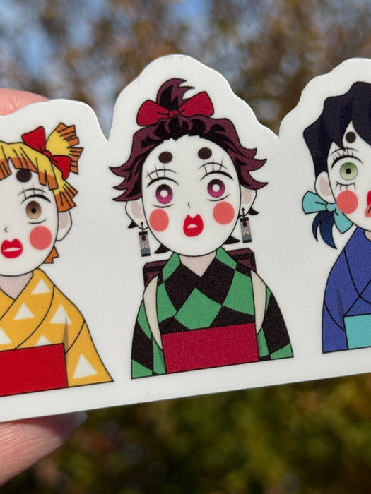 4in Baka Trio Die-cut Stickers