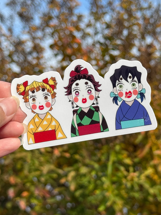 4in Baka Trio Die-cut Stickers