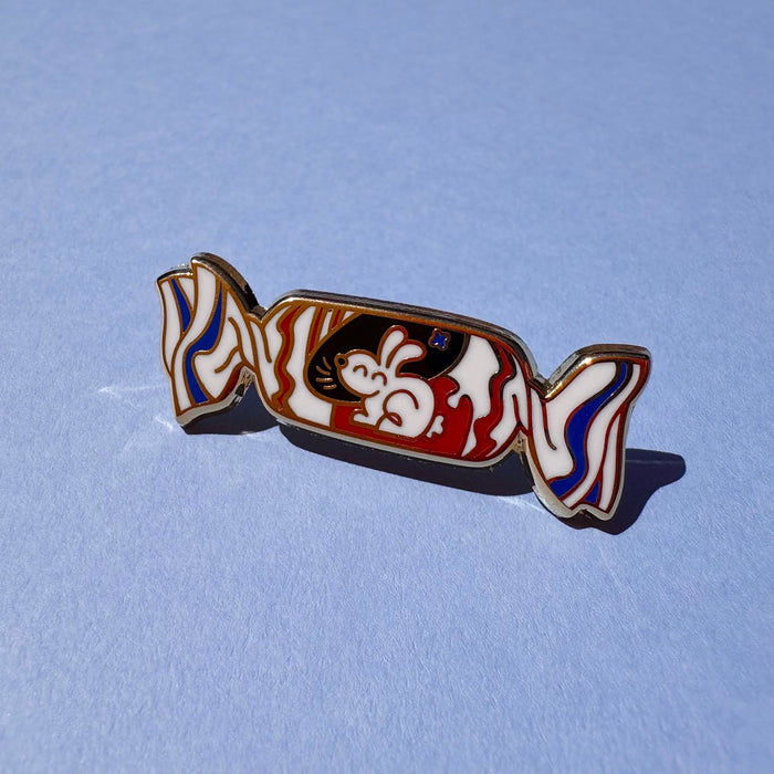 White Rabbit Candy Enamel Pin