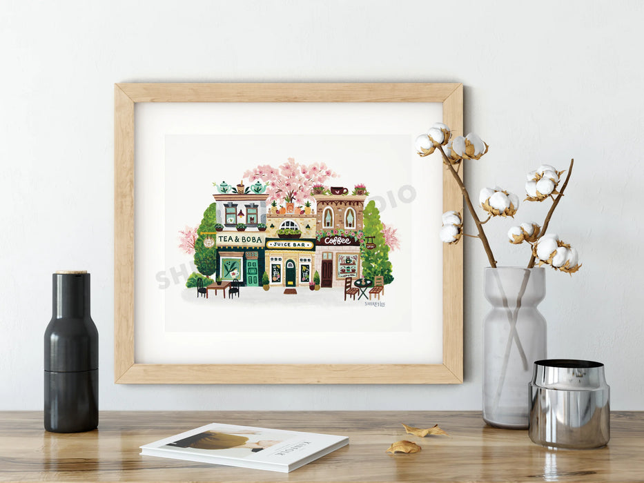 Boba Coffee Juice Shop Print