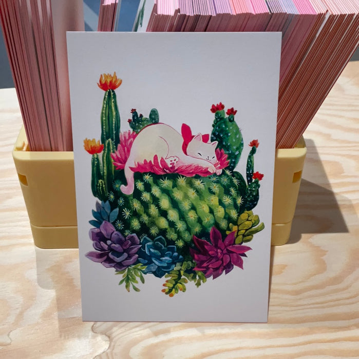 Flora Feline: Cactus 5x7 Postcard