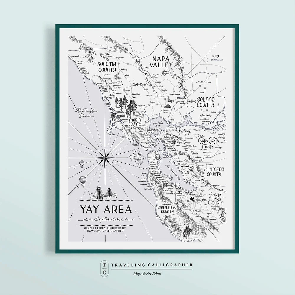 Yta Map Yay Area Map Print — San José Made