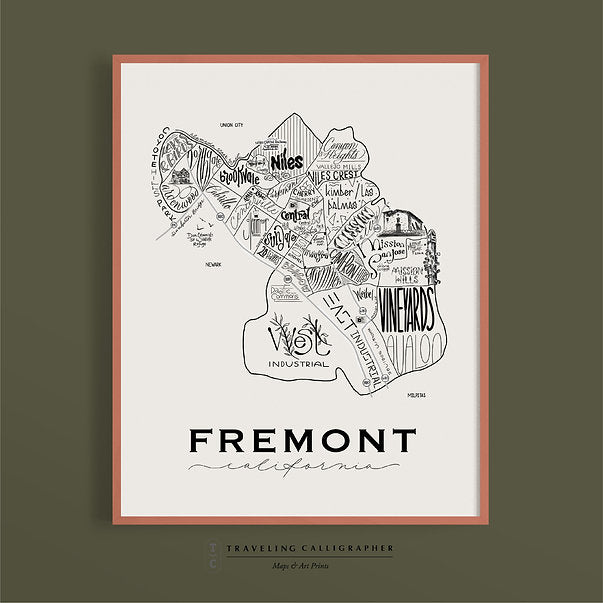 Fremont, CA  Map Print