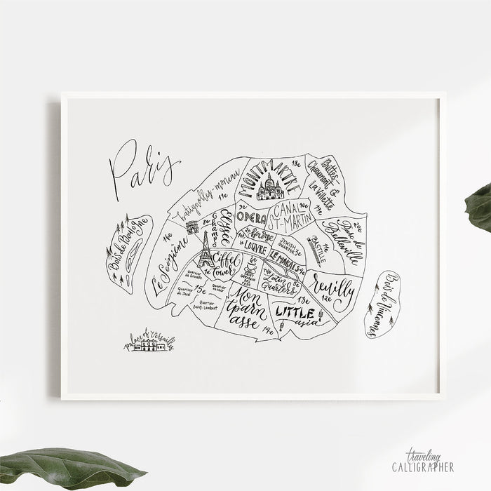 Paris, France Map Print