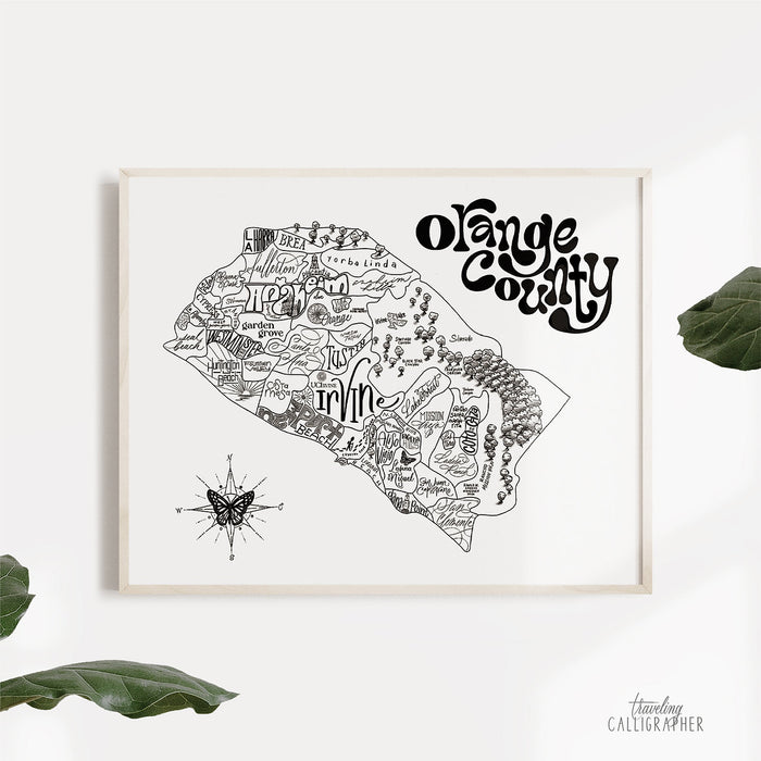 Orange County, CA Map Print