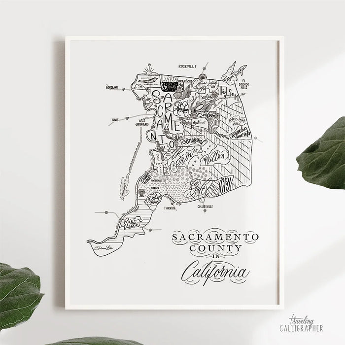Sacramento County Map Print