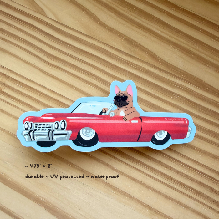 Low Rider Frenchie Sticker