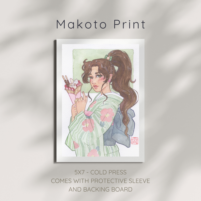 Makoto Watercolor Print (5x7)