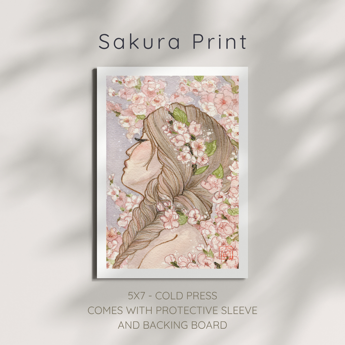 Sakura Watercolor Print (5x7)
