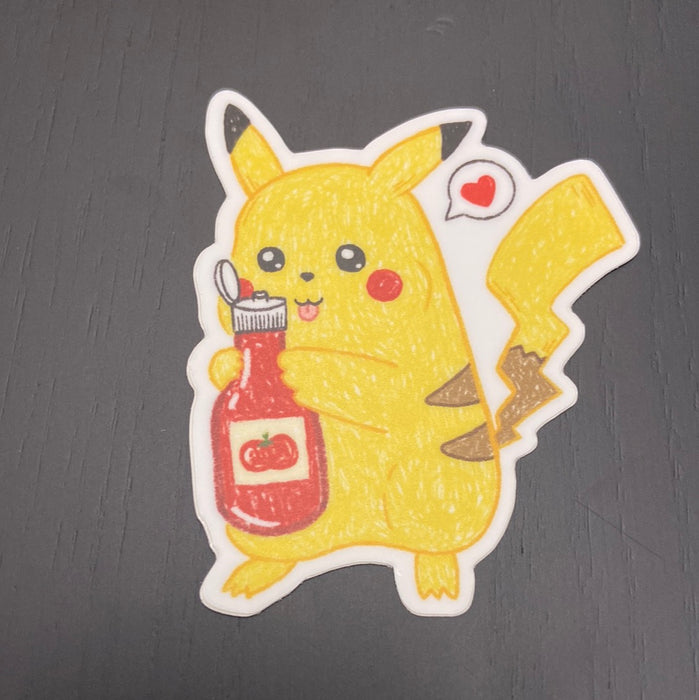 Pikachu Ketchup Vinyl Sticker