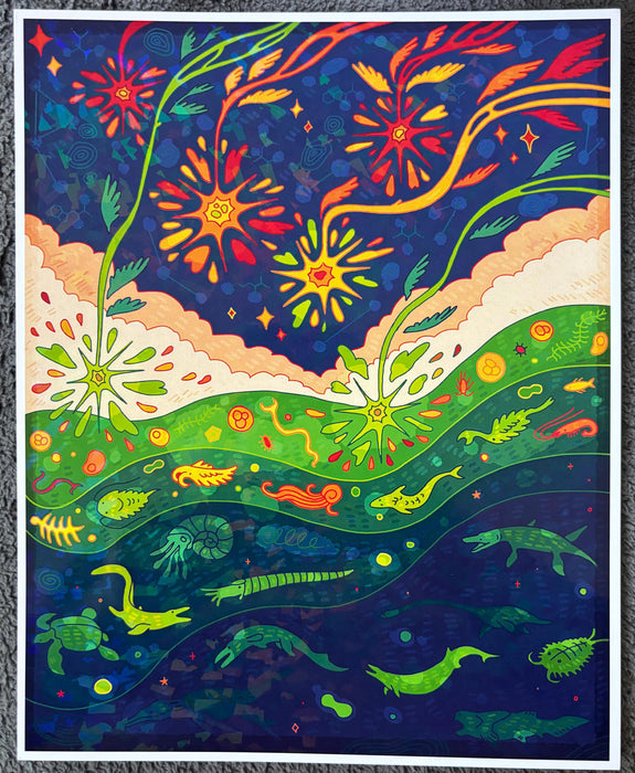 Amino Acid Comet Angels - Holographic 8 x 10 Art Print