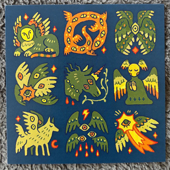 Angel Doodles - 3.5 x 3.5 Mini Art Print