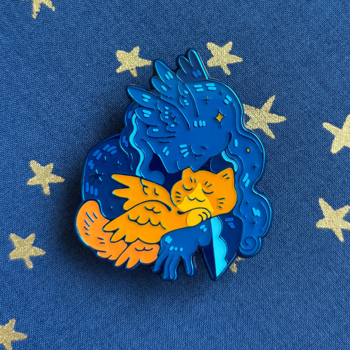 Angel and Cat Pins