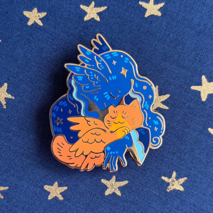 Angel and Cat Pins