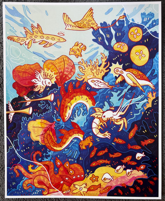 Angelic Coral Reef - Holographic 8 x 10 Art Print