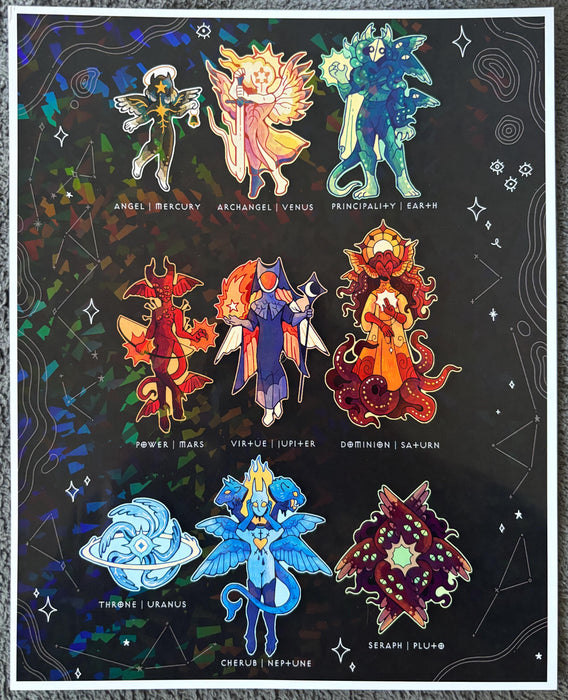 Angelic Hierarchy - Holographic 8 x 10 Art Print