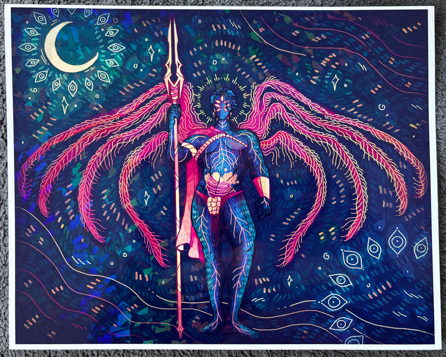 Archangel Michael - Holographic 8 x 10 Art Print