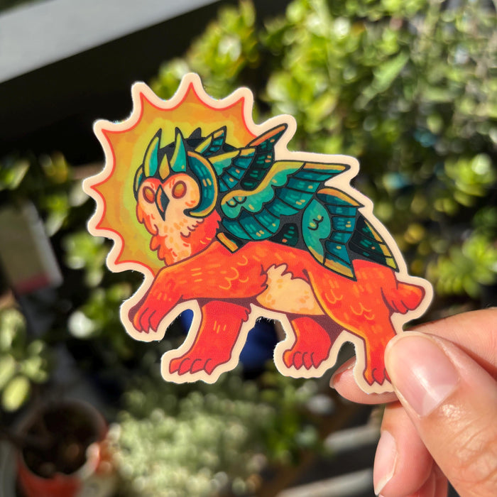 Armored Owlbear Holographic Sticker