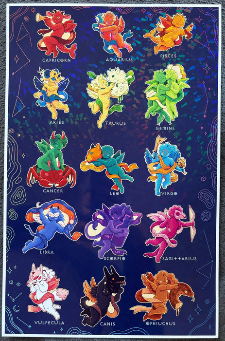 Astrological Putti - Holographic 11 x 17 Art Print