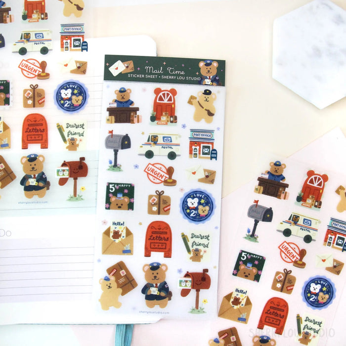 Mail Time Bear Sticker Sheet