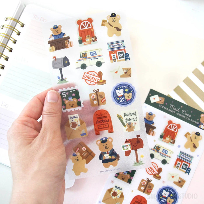 Mail Time Bear Sticker Sheet