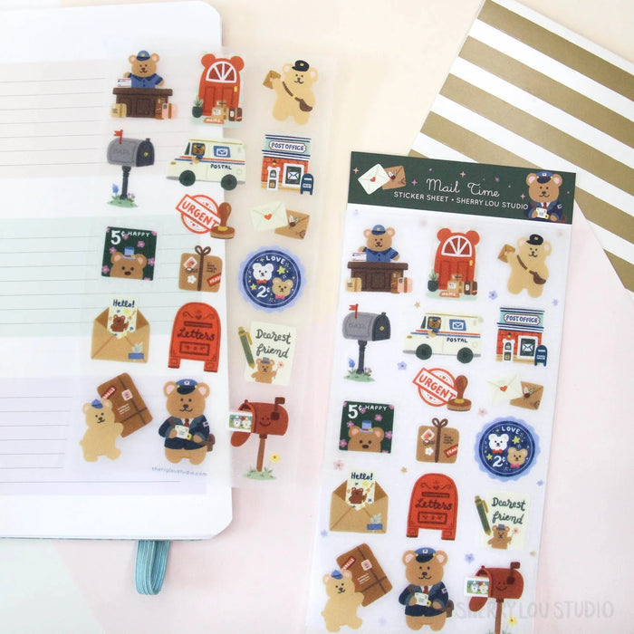 Mail Time Bear Sticker Sheet